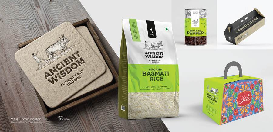 Ancient Wisdom organic packaging brand identity